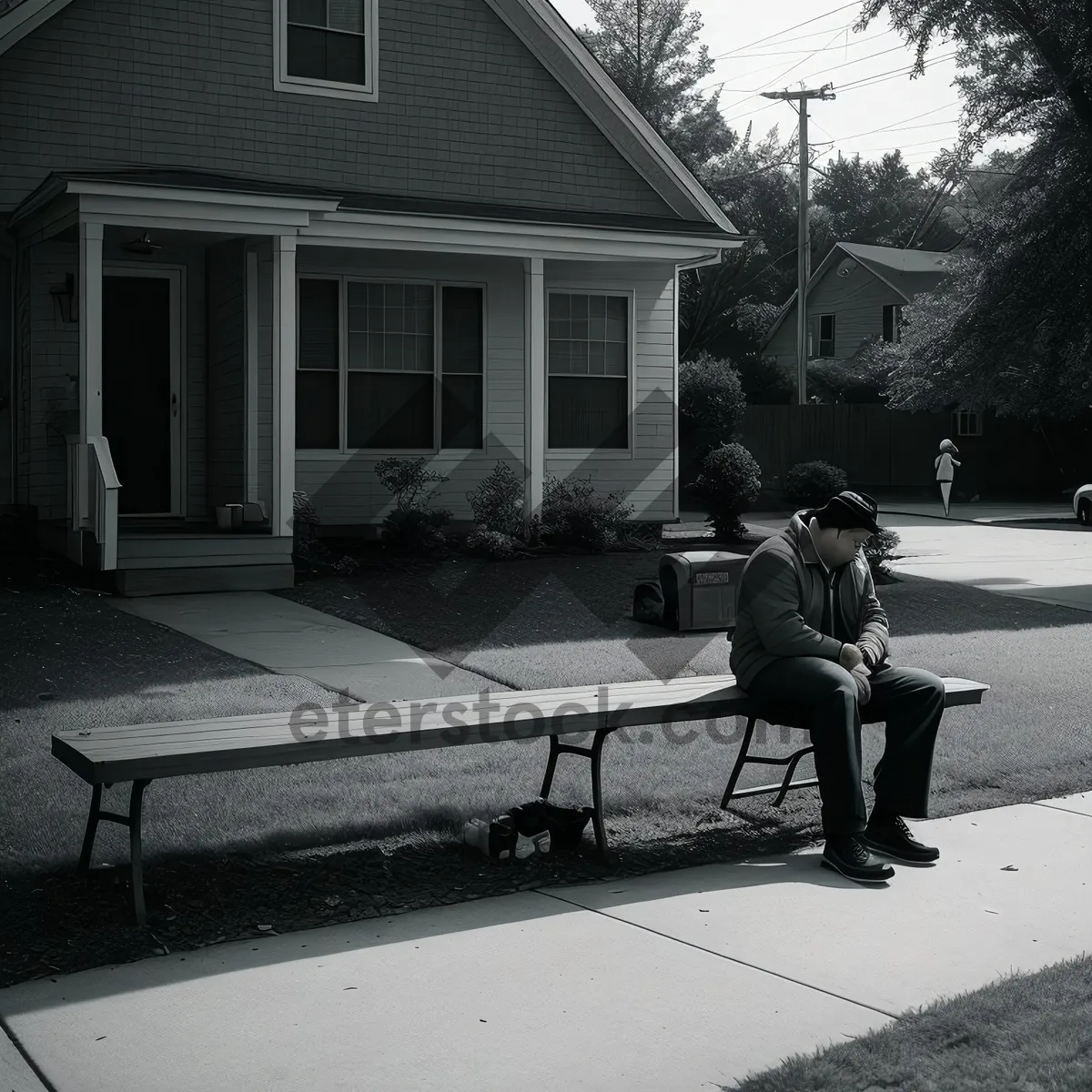 Picture of Home Bench on Wheeled Structure in Patio Area