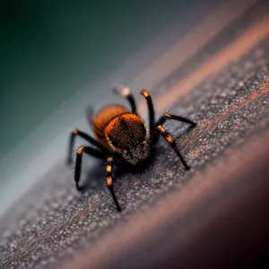 Close-up of a Hairy Black Widow Spider in a Web