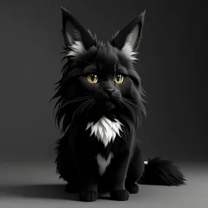 Cute Kitty with Striped Fur and Playful Expression