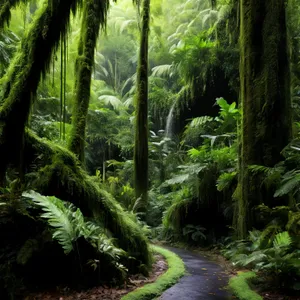 Enchanting Woodland - Lush Green Ferns Amidst Towering Trees