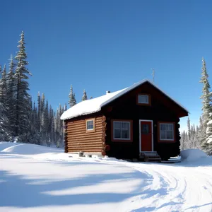 Winter Ski Resort in the Alpine Mountains