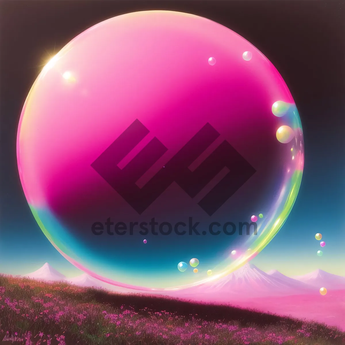 Picture of Shimmering Moon Globe in Fantasy Space