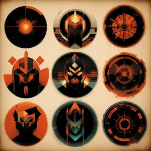 Clock icon set design symbol circle ornament sign