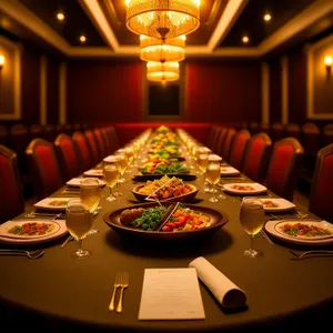 Exquisite Dining Table in Stylish Restaurant Interior