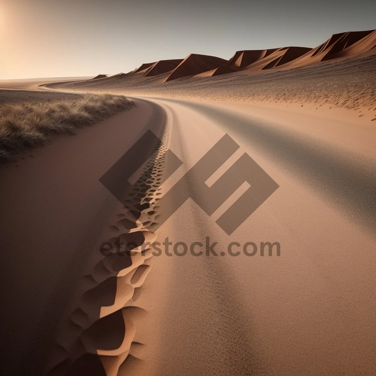 Picture of Sunset Drive Through Desert Dunes