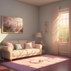 Modern Comfort: Stylish Living Room with Cozy Sofa
