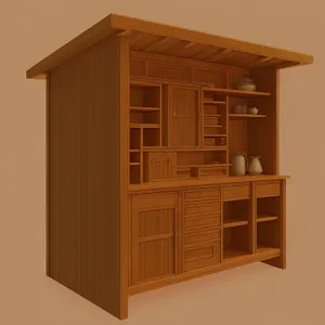 Wooden Entertainment Center in Brown: Stylish Home Furnishing Solution