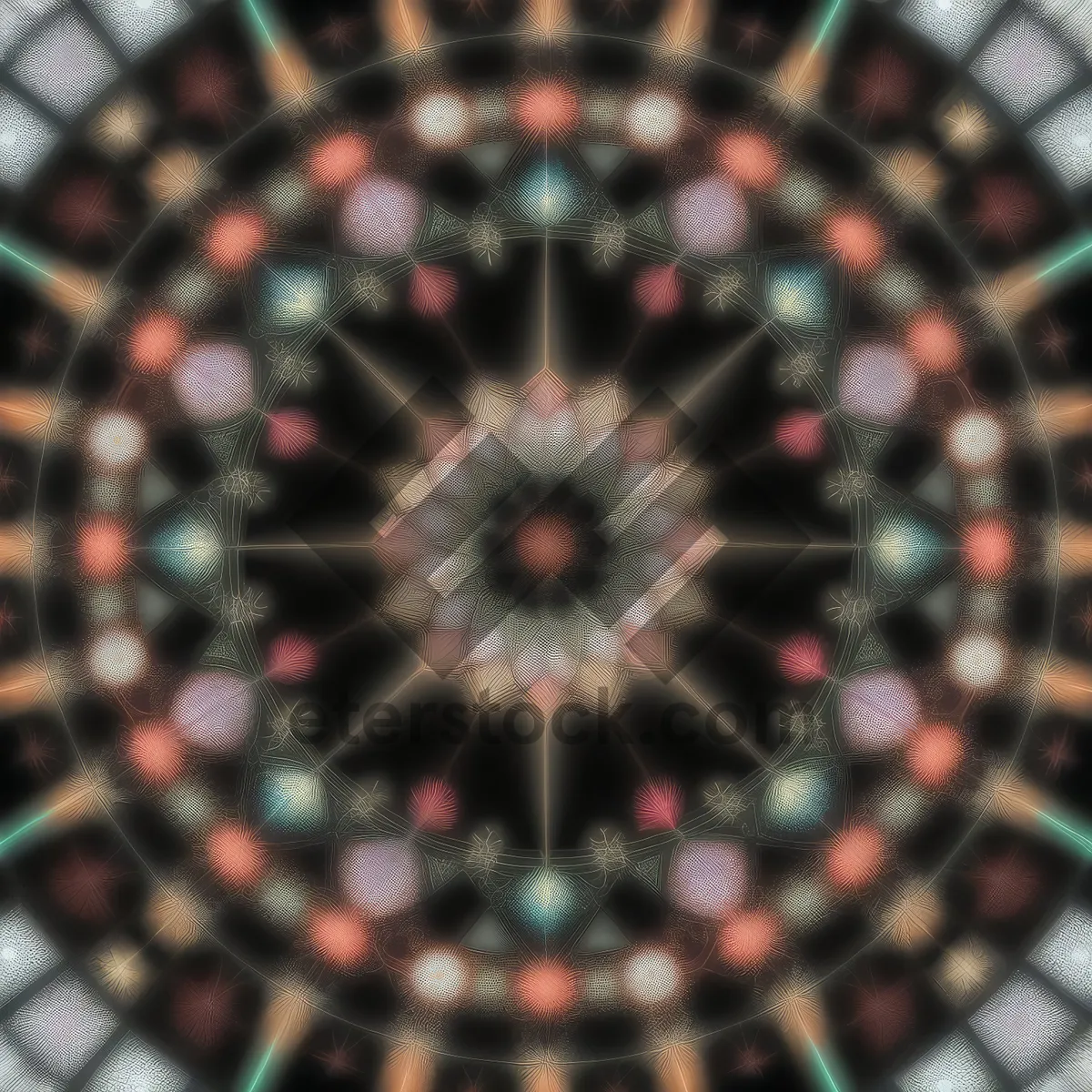 Picture of Rotating Ferris Wheel: A Mesmerizing Digital Mosaic of Light and Patterns