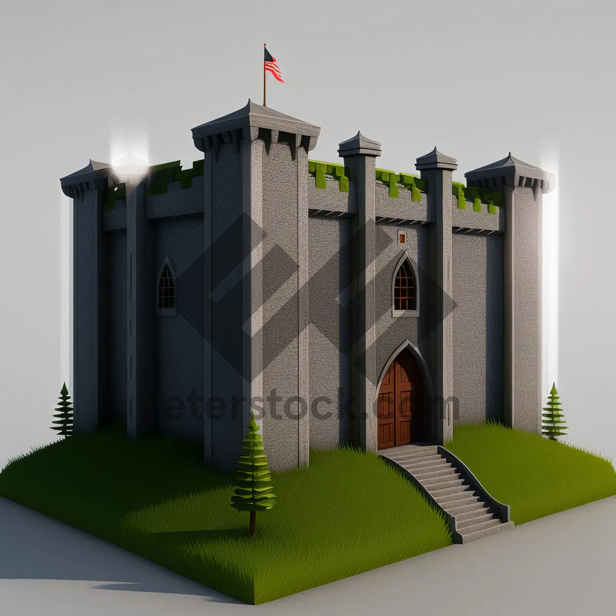 Picture of 3D Architectural Building with Supportive Bookend