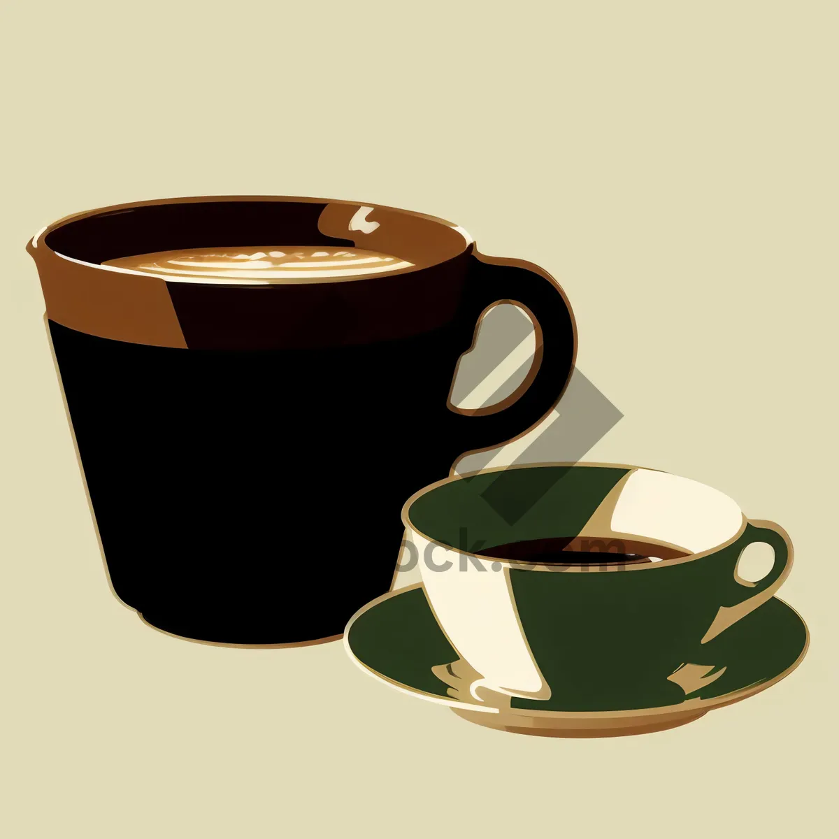 Picture of Steaming Cup of Morning Espresso on Saucer