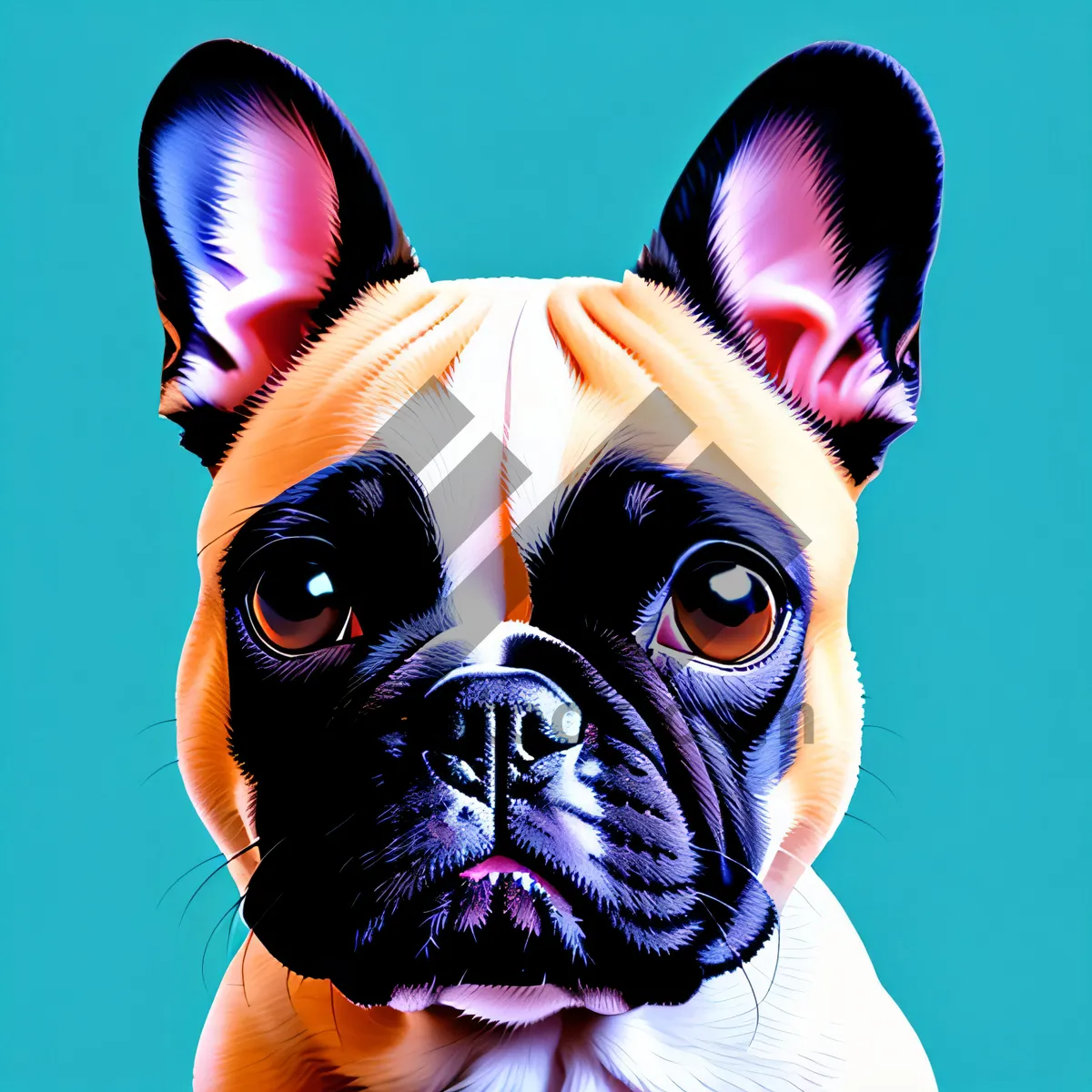 Picture of Funny Bulldog Puppy Portrait: Purebred Canine Mascot