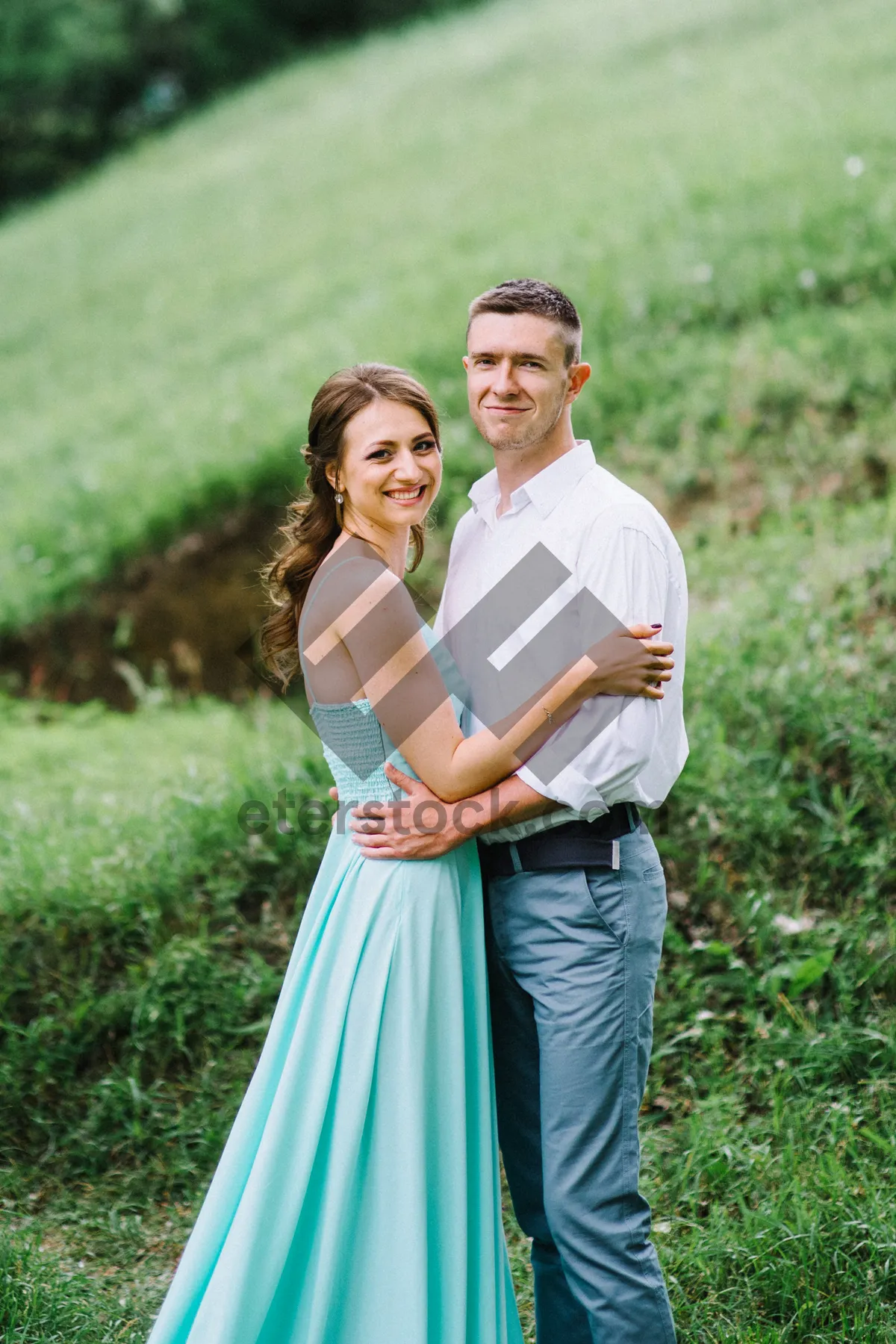 Picture of Happy Couple Smiling in the Park