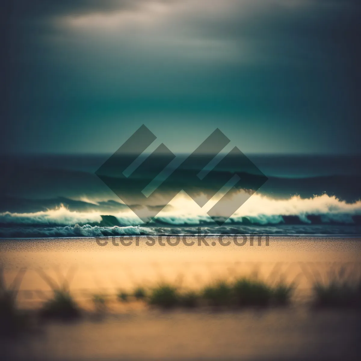 Picture of Serene Sunset Over Tropical Ocean Beach
