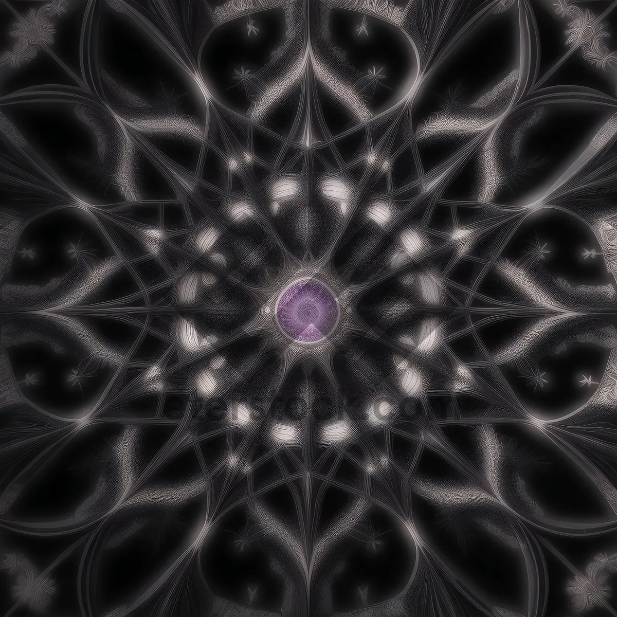 Picture of Futuristic Fractal Light Show: Geometric Chaos in Black