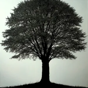 Serene Oak Tree in Summer Landscape