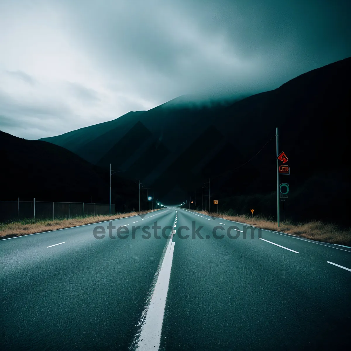 Picture of Scenic Mountain Drive on Empty Expressway