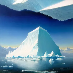 Majestic Arctic Mountain Landscape with Glacial Iceberg