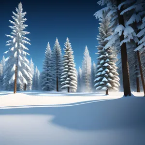 Winter Wonderland: Majestic Snowy Evergreen Forest