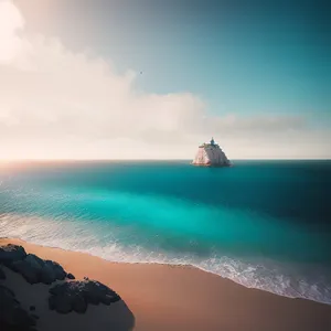 Relaxing tropical beach paradise with clear turquoise water