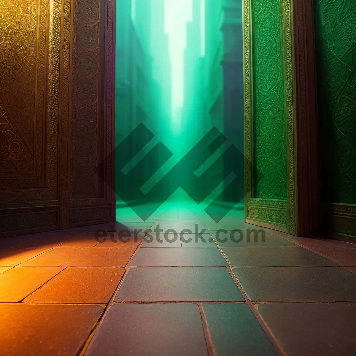 Picture of Light-filled elevator interior with sleek wall design