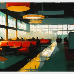 Modern interior design of luxury restaurant