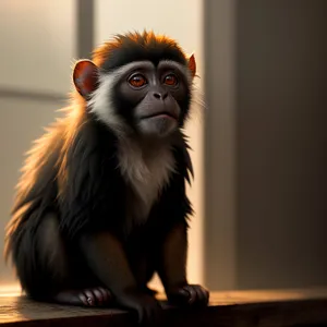 Cute Jungle Primate with Furry Portrait
