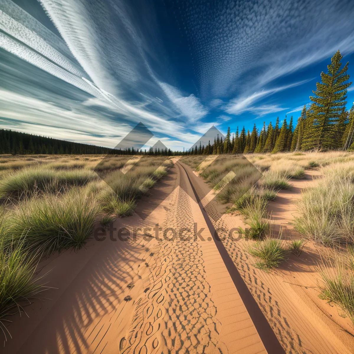 Picture of Scenic Country Road Under Blue Sky