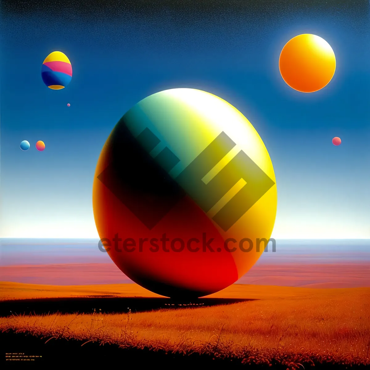 Picture of Colorful Celestial Celebration with Yellow Balloons