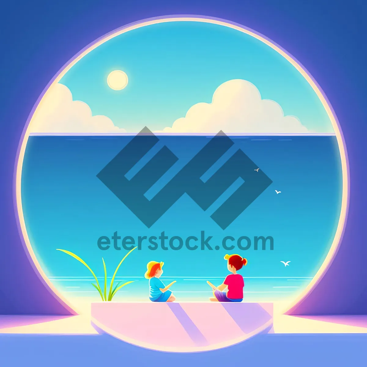 Picture of Glowing Round Modern Graphic Icon