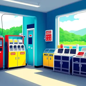 Tech Transport: Futuristic 3D Vending Machine Inside a Bus Station