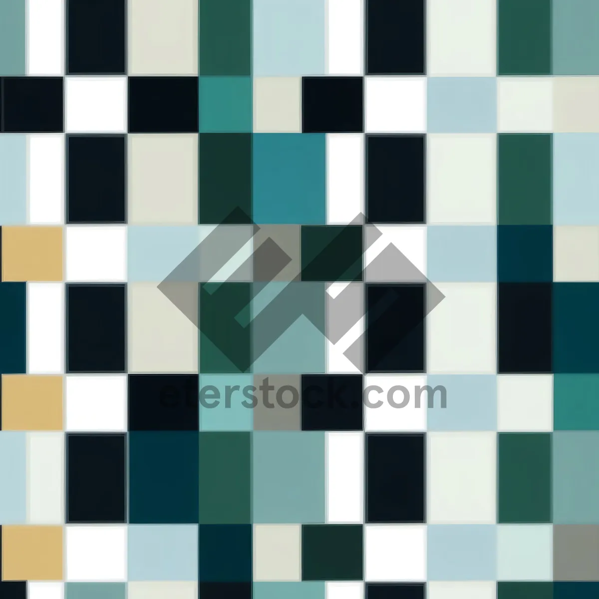 Picture of Geometric Retro Checkered Pattern Square Mosaic Tile Design