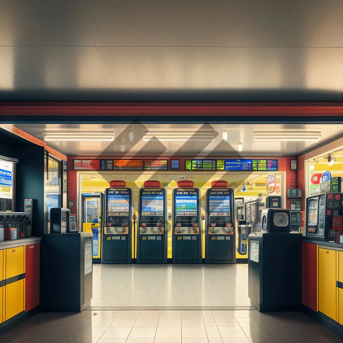 Picture of Modern Subway Station Turnstile Entry