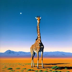 Wild Giraffe in African Safari Park