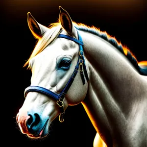 Brown Thoroughbred Stallion with Elegant Bridle