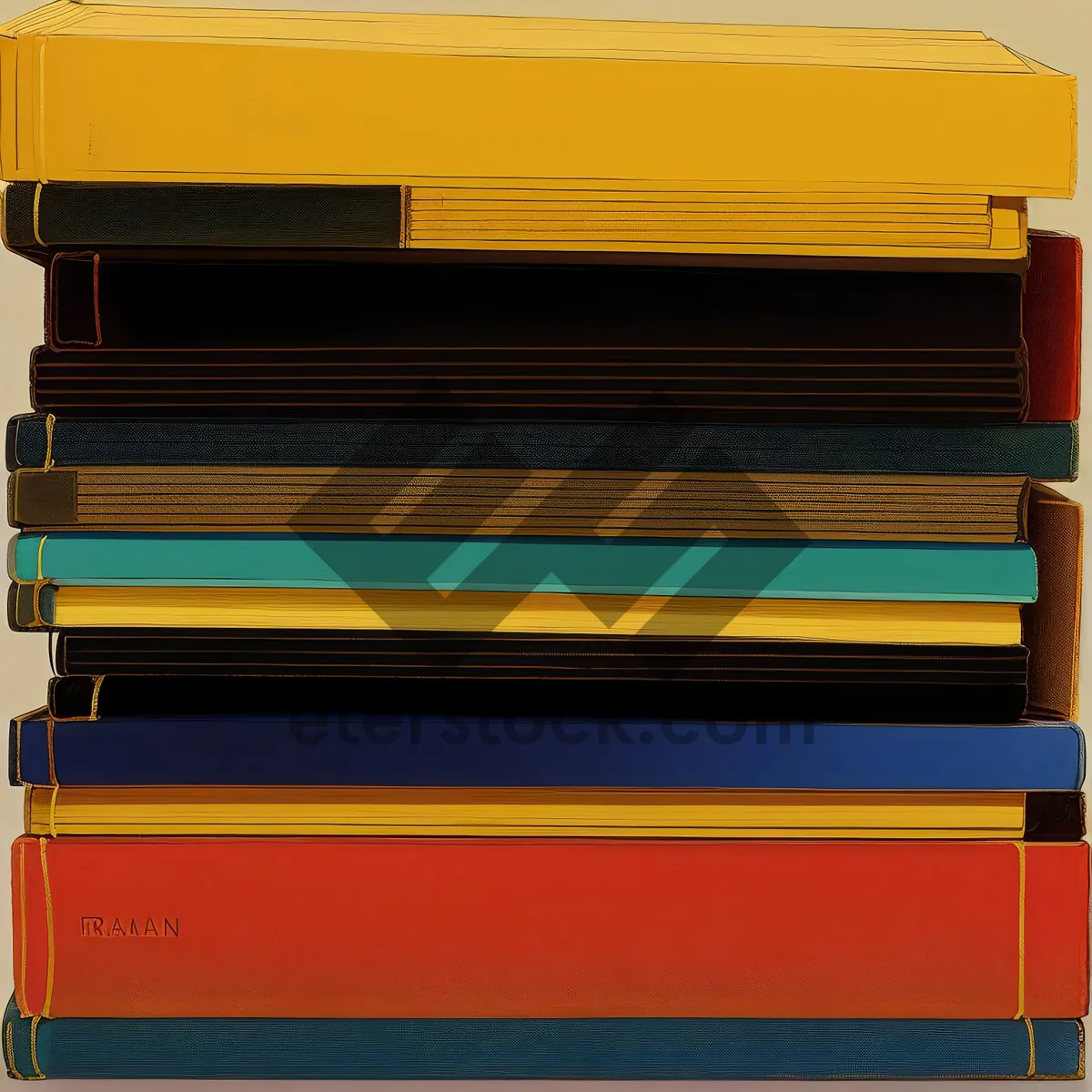 Picture of Colorful Book Stack in Library