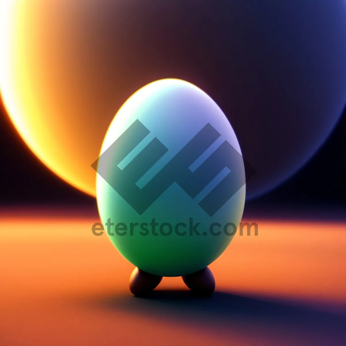 Picture of 3D Egg Ball Icon - Symbolic Sphere Design