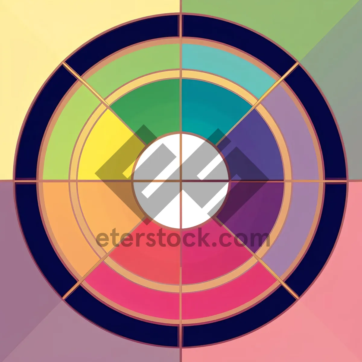 Picture of Rainbow Graphic Design Grid in Circles.