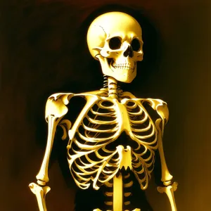 Spooky Skeleton Sculpture in Frightening Pose