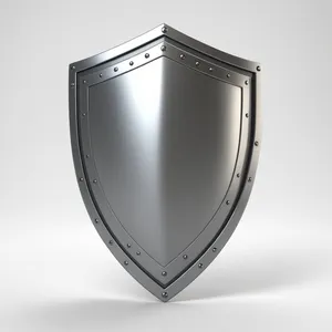 Shiny shield icon emblem in heart shape