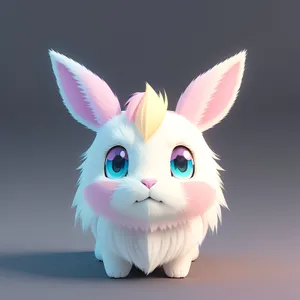 Cute Bunny Piggy Bank with Fluffy Pink Ears