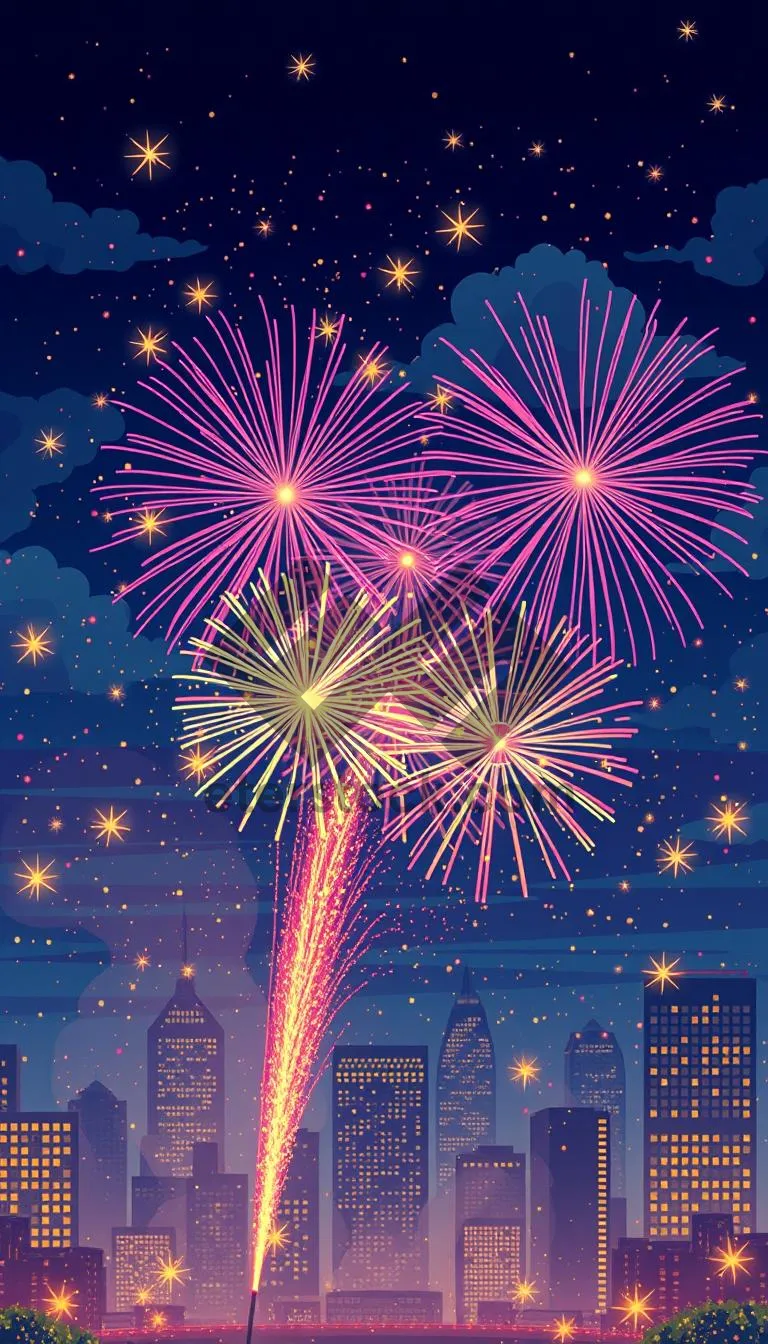 Picture of Dark Night Fireworks Celebration