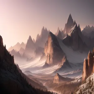 Majestic Mountain Range Under Scenic Sky