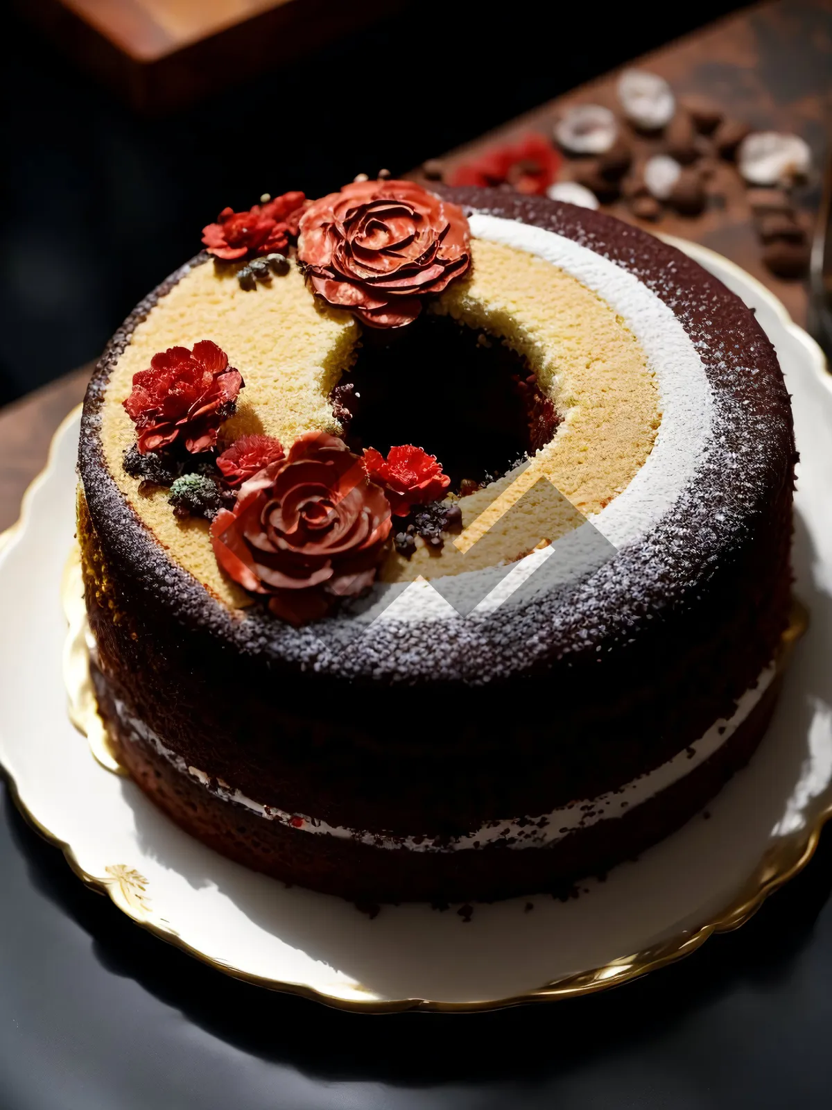 Picture of Delicious Strawberry Celebration Cake with Fresh Cream