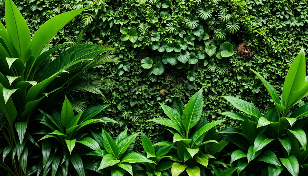 Picture of Tropical foliage in lush forest garden