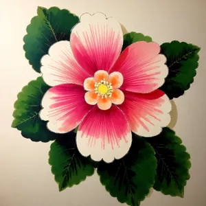 Colorful Pink Hibiscus Blossom in Garden