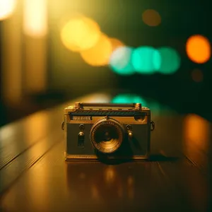 Vintage Camera Lens with Retro Shutter Technology