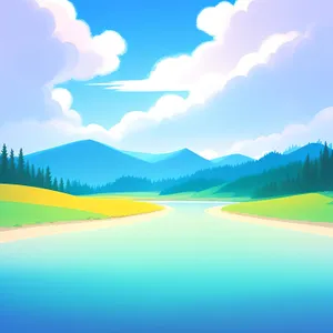 Vibrant Summer Sky Over Countryside Landscape