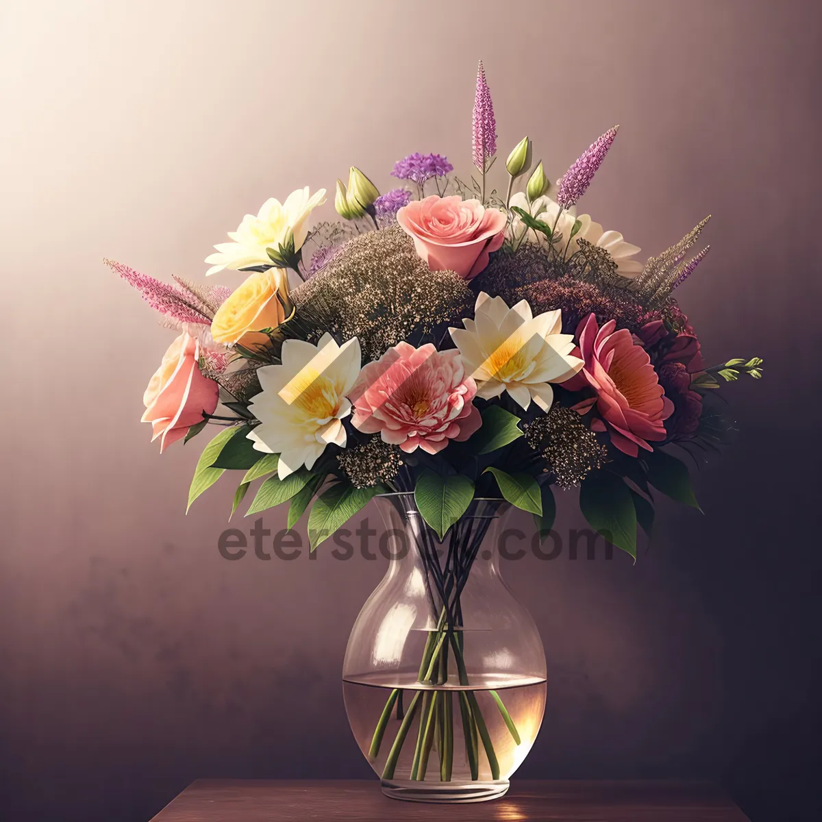 Picture of Colorful Summer Bouquet in Vase