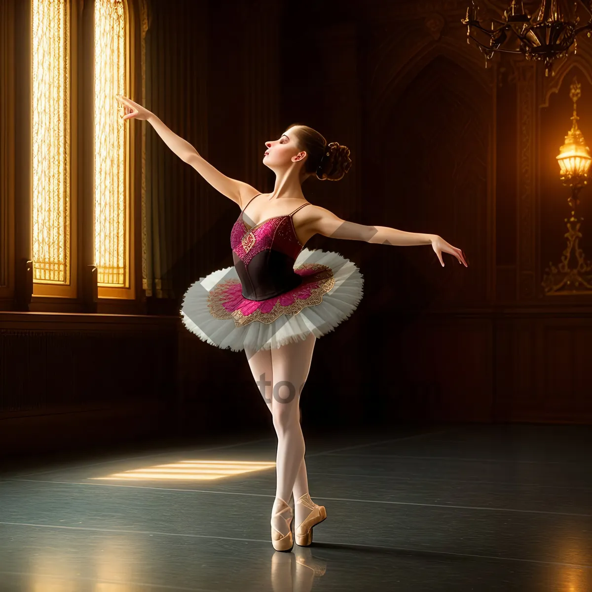 Picture of Graceful Dancer in Elegant Ballet Pose