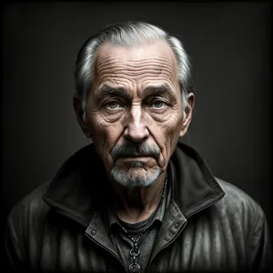 Serious elderly man with distinguished facial features